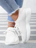 Women's Mesh Platform Solid Color Lace-Up Flyknit Lightweight Soft Sole Slip-On Sneaker