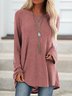 Women's Cotton Crew Neck Solid Casual T-shirt