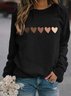 Women's Heart Print Casual Sweatshirts