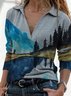 Women's Art Mountain Print Casual Sweatshirts