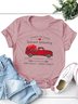 Valentines Day Red Truck Roads Of Love Tee
