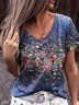 Floral V Neck Floral-Print Women Casual Shirt & Top