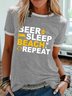 Beer Sleep Beach Repeat Graphic Tee