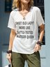 Sweet Old Lady More Like Battle-Tested Warrior Queen Cotton-Blend V Neck Casual T-shirt