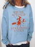 Women's Yes I Can Drive A Stick Halloween Witches Funny Sweatshirt