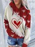 Heart-shaped Pattern Printed Women's Hooded Sweatshirts