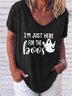 I'm just here for the boos. V-neck short-sleeved cotton-blend T-shirt