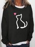 Funny cat print round neck long sleeve Sweatshirts