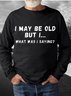 Funny text print round neck long-sleeved sweatshirt