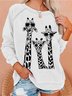 Giraffe Cotton Blends Casual Sweatshirts