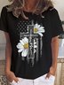 Faith Jesus Cross Daisy Women's Short sleeve tops