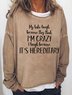 Funny Print Crew Neck Casual Sweatershirt