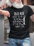 Old Age Funny Letter Skull Print T-shirt Crew Neck Short Sleeve Tee for Men