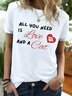 Lilicloth x Kat8lyst All You Need Is Love And A Cat Women's Fit Casual T-Shirt