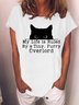 Women My Life Is Ruled By A Tiny Furry Overlord Funny Cat Casual Cotton-Blend T-shirt
