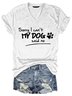 Women Dog Letter Printing Text Letters V Neck T-Shirt