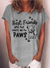 Funny dog ​​print round neck short sleeve T-shirt