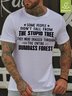 Mens Funny Letter Print  Waterproof Oilproof And Stainproof Fabric T-Shirt