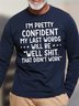 Mens Funny Letter Casual Cotton T-Shirt