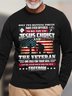 American Flag God Jesus Christ Die For Your Soul Veterans For Your Casual Crew Neck T-Shirt