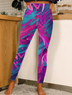 Women Abstract Art Color Rendering Abstract Casual Leggings