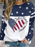 Women Raglan Sleeve America Flag Star Faith Casual Loose Sweatshirts