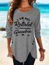 Funny Women I Am Not Retired I Am A Professional Grandma Cotton-Blend Simple Long Sleeve T-Shirt