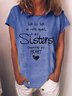 Women Friendship Sisters Side By Side Loose Crew Neck T-Shirt