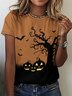 Womens Halloween Crew Neck T-Shirt