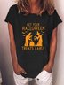 Women Funny Get your Halloween Treats Early  Cotton-Blend Casual T-Shirt