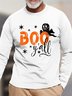Men Boo Yall Happy Halloween Cotton Loose Casual T-Shirt