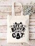 Funny Sentences With Cat Images Shopping Totes