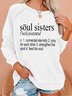 Women Funny Soul Sister Simple Crew Neck Loose Sweatshirts
