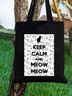 Keep Calm And Meow Graphic Shopping Totes