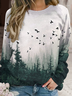 Womens Casual Landscape Forest Painting Sweatshirts