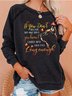 Women Looked Into Their Eyes Cat Letters Crew Neck Cat Sweatshirts