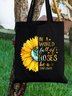 In A World Full Of Rose Be A Sunflower Plant Graphic Shopping Totes