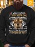 Men I Would Rather Stand With God Fleece Casual Text Letters Sweatshirt