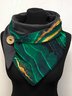 3D Pattern Green Stone Texture Triangle Scarf Autumn Winter Daily Matching