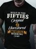 Men Casual Letters Cotton Crew Neck T-shirt With Fifties