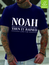 Men Noah Conspiracy Theorist Waterproof Oilproof And Stainproof Fabric Text Letters Casual T-Shirt