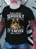 Men Stop Expecting Normal From Me Cat Text Letters T-Shirt