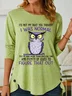 Womens Funny Letter Casual Long Sleeve Top