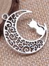 DIY Moon Cat Pattern Pendant Bracelet Necklace Jewelry Accessories Thanksgiving Halloween Gifts