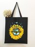 Sunflower Butterfly Graphic Shopping Totes