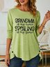Grandma Is My Name Simple Cotton-Blend Tops