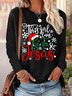 Women Santa and Jesus Simple Long sleeve Tops