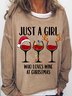 Womens Christmas Wine Casual Sweatshirts