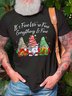 Men It’s Fine We’re Fine Everything Is Fine Merry Christmas Gnomes Casual Crew Neck T-Shirt