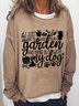 Women's Funny Text Letters I Just Want To Work In My Garden With My Dog Crew Neck Sweatshirt